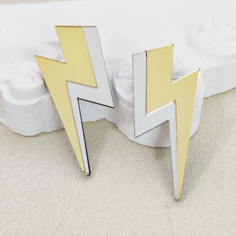 Bicolor Thunder Dangle Stud Earrings