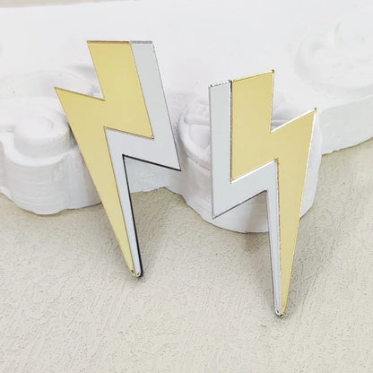 Bicolor Thunder Dangle Stud Earrings