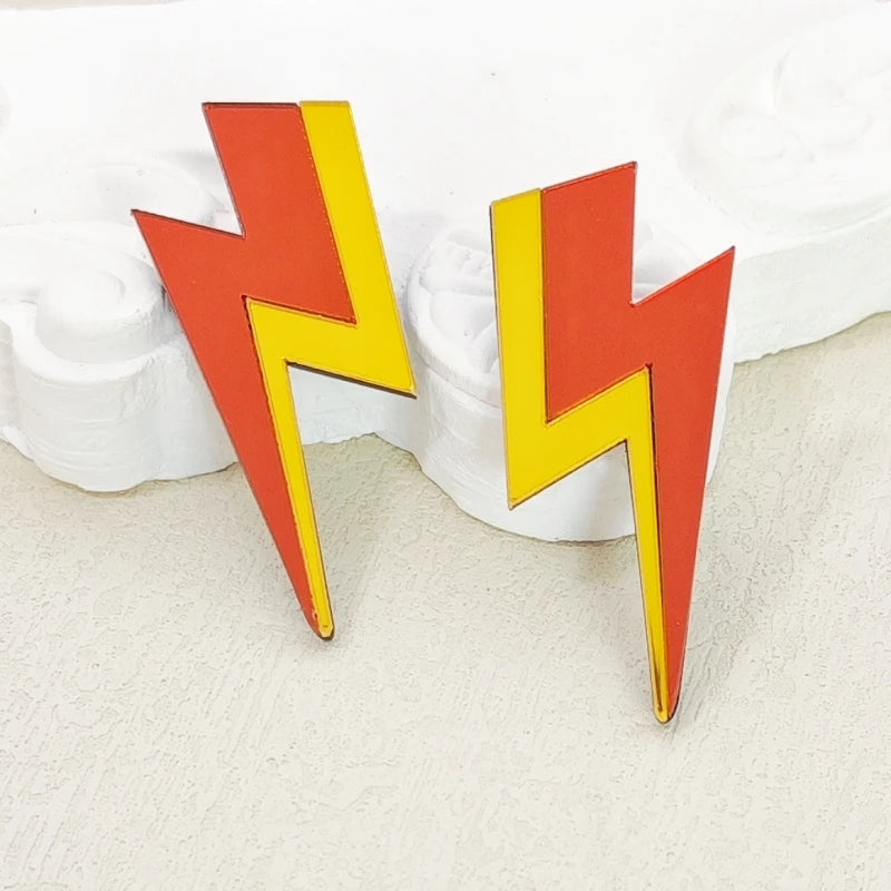 Bicolor Thunder Dangle Stud Earrings