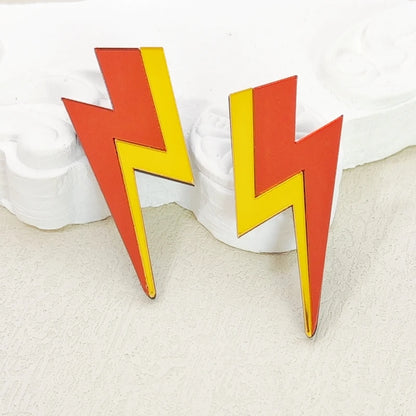 Bicolor Thunder Dangle Stud Earrings