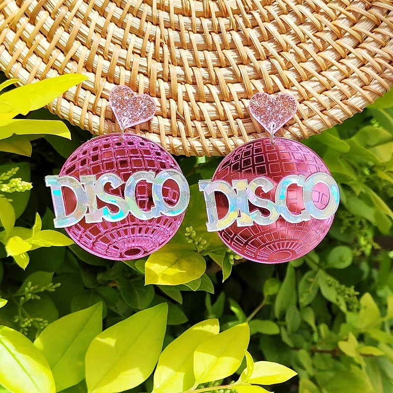 80s Disco Reflective Dangle Stud Earrings