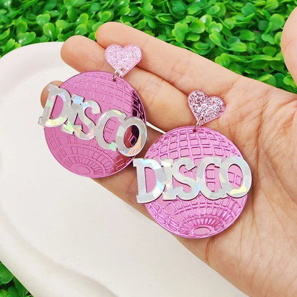 80s Disco Reflective Dangle Stud Earrings
