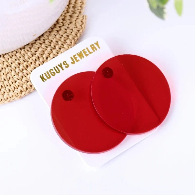 Round Dangle Stud Earrings