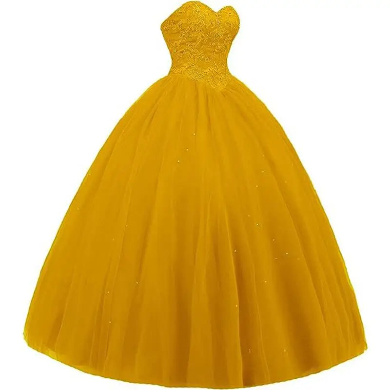 Sleeveless Long Fluffy Skirt Sequined Quinceanera Dress