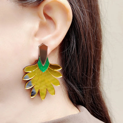 Floral Dangle Stud Earrings