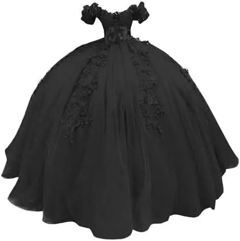 Fluffy Skirt Off-The-Shoulder Silky Ball Gown Quinceanera Dress