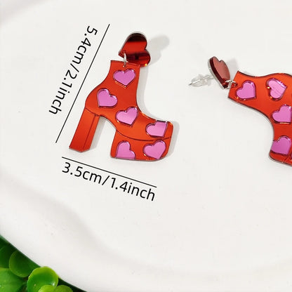 High-heel Boots Dangle Stud Earrings