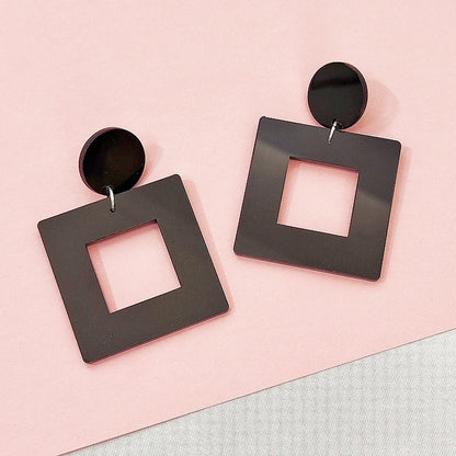 Square Dangle Stud Earrings