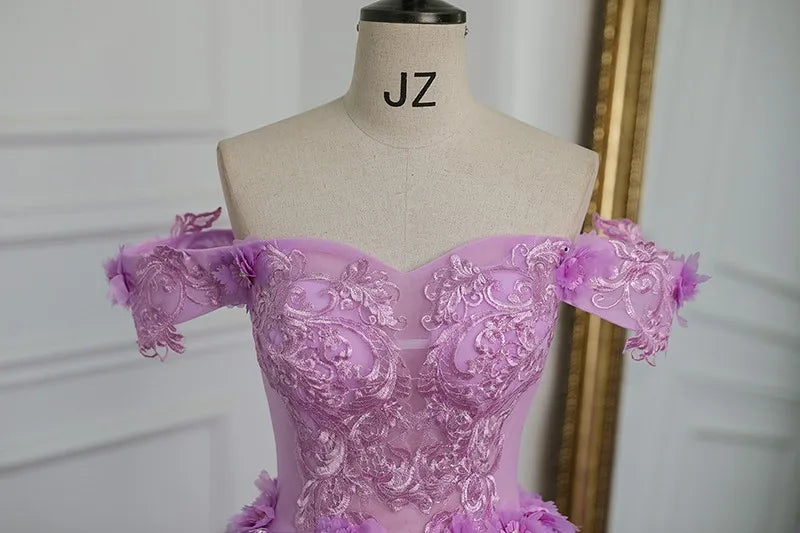 Sweetheart Off-The-Shoulder Tulle Floor-Length Quinceanera Dress
