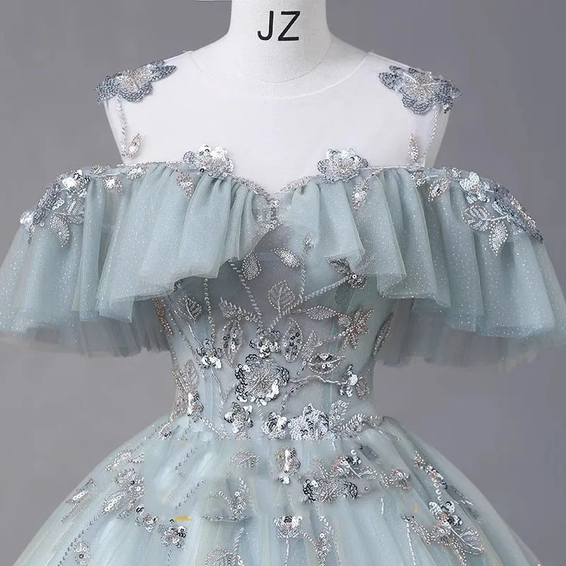 Elegant Ethnic Style Fluffy Veil Quinceanera Dress
