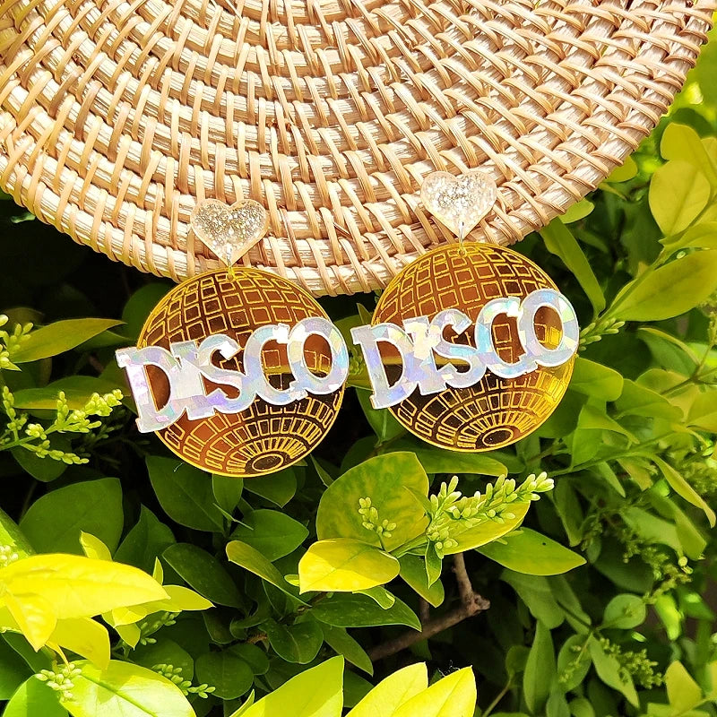 80s Disco Reflective Dangle Stud Earrings