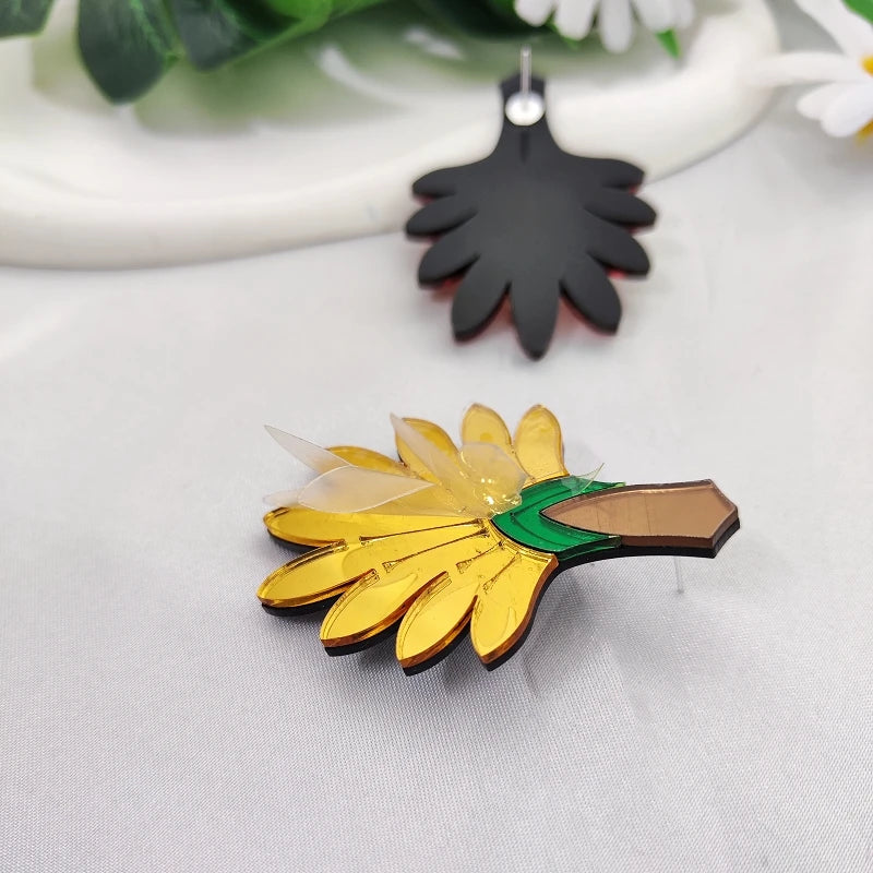 Floral Dangle Stud Earrings