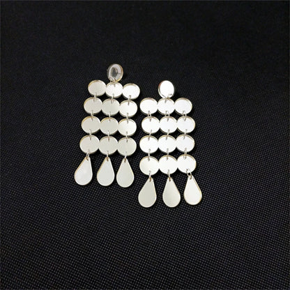 Dots Big Dangle Stud Earrings