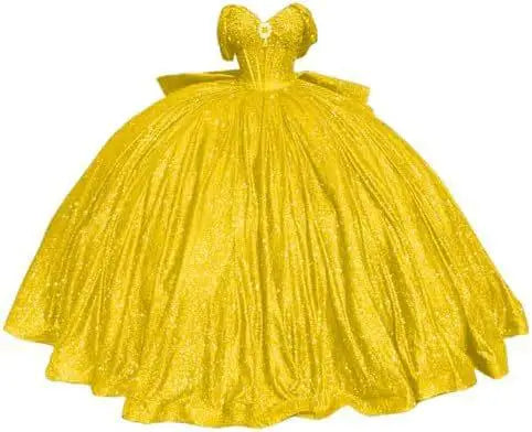 Cinderella Glittery Floor-Length Ball Gown Quinceanera Dress