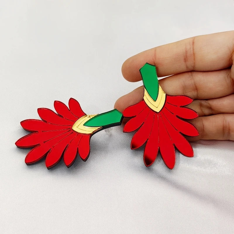 Floral Dangle Stud Earrings