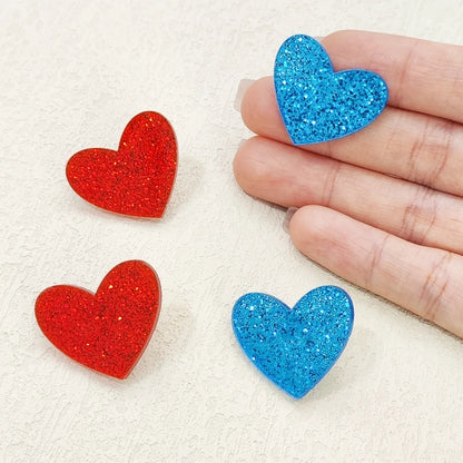 Glittery Heart Stud Earring