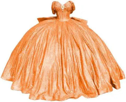 Cinderella Glittery Floor-Length Ball Gown Quinceanera Dress