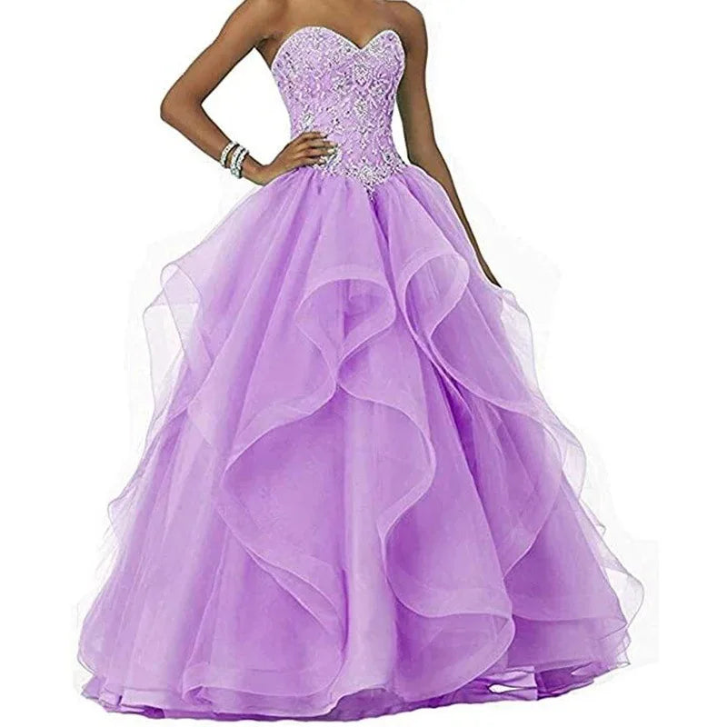 Fluffy Veil Gown Sleeveless Sweetheart Quinceanera Dress