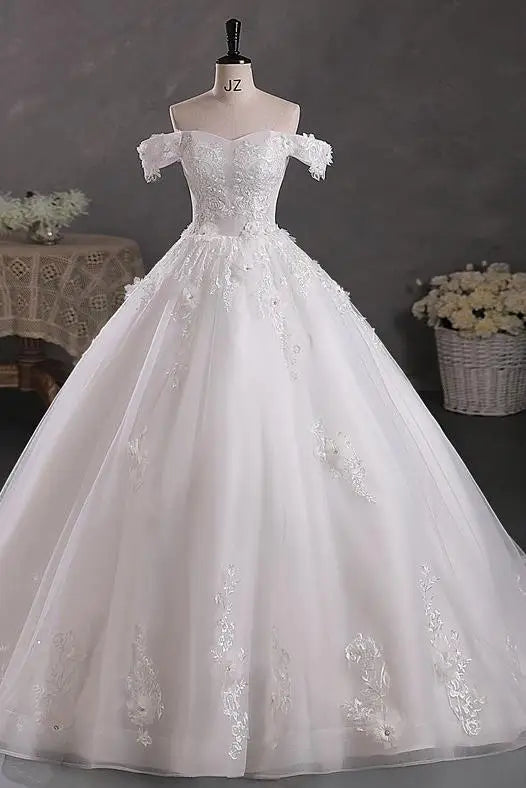 Sweetheart Off-The-Shoulder Tulle Floor-Length Quinceanera Dress