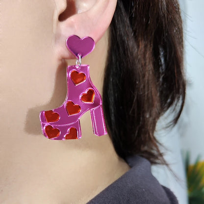 High-heel Boots Dangle Stud Earrings
