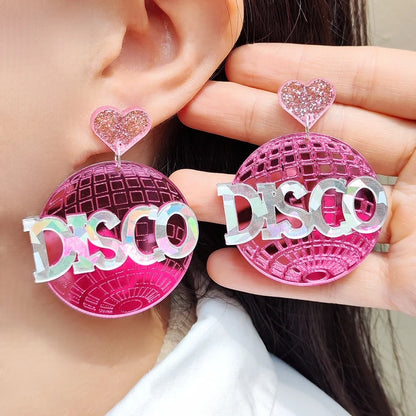 80s Disco Reflective Dangle Stud Earrings