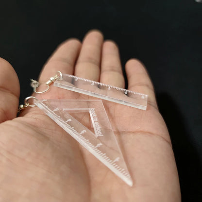 Ruler Dangle Stud Earrings