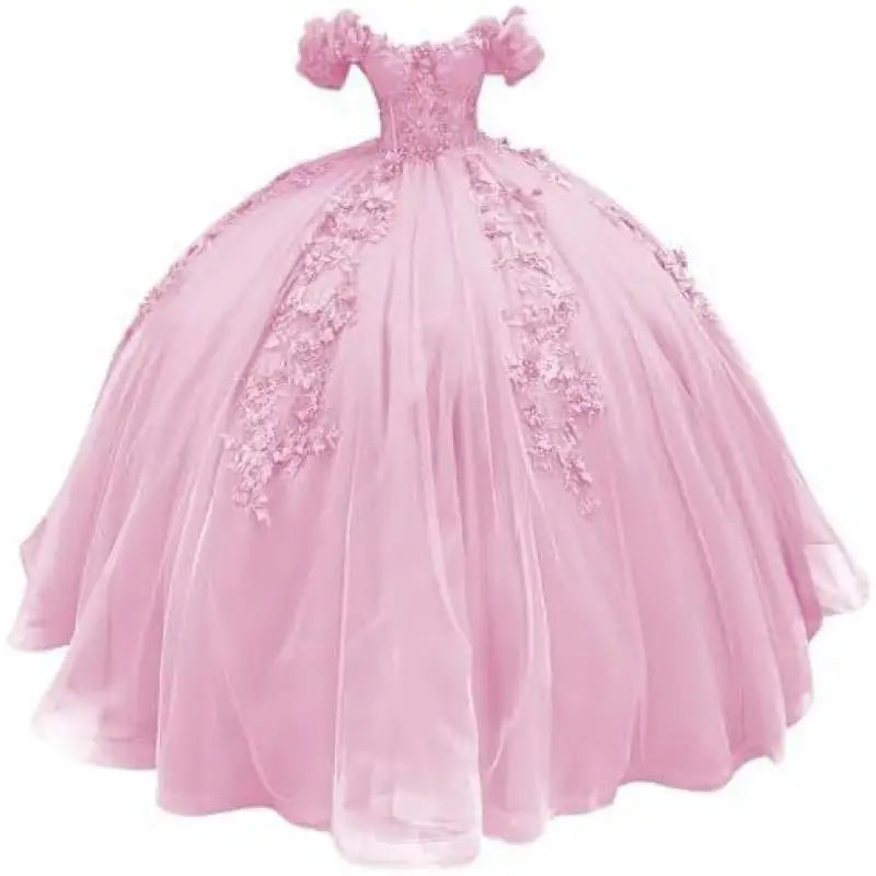 Fluffy Skirt Off-The-Shoulder Silky Ball Gown Quinceanera Dress