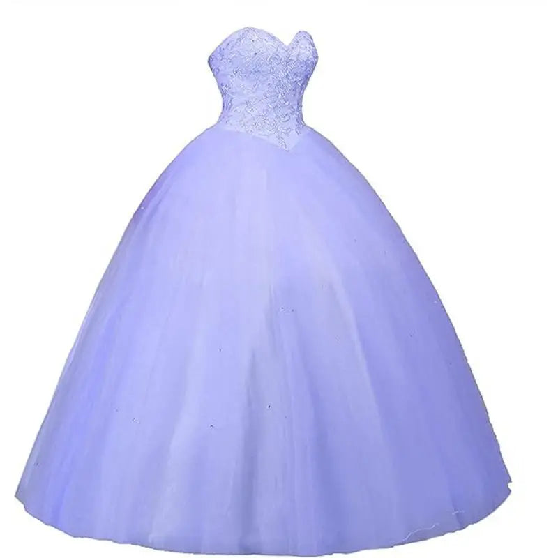 Sleeveless Long Fluffy Skirt Sequined Quinceanera Dress