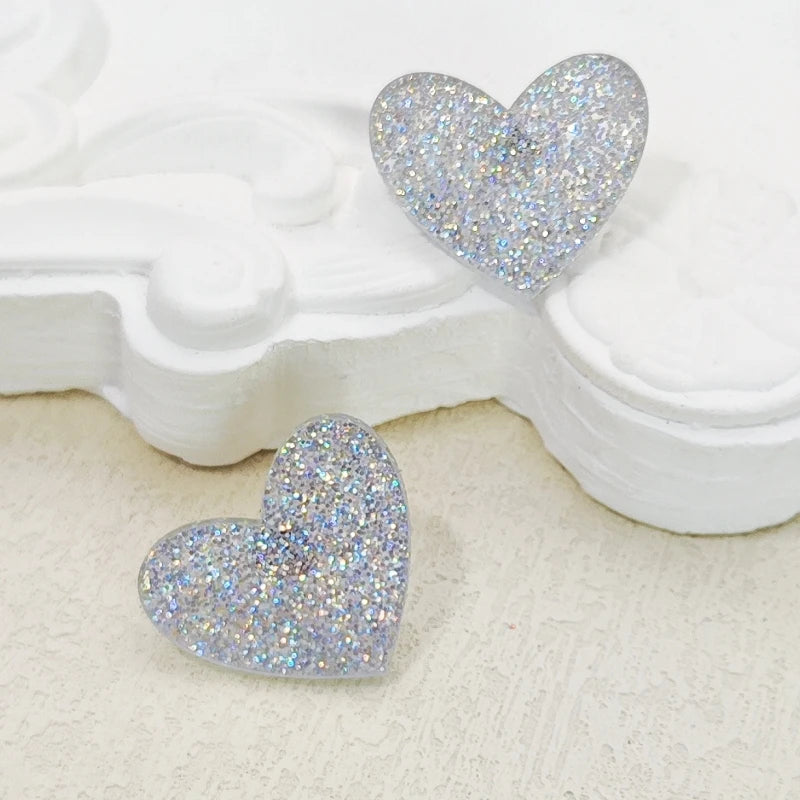 Glittery Heart Stud Earring