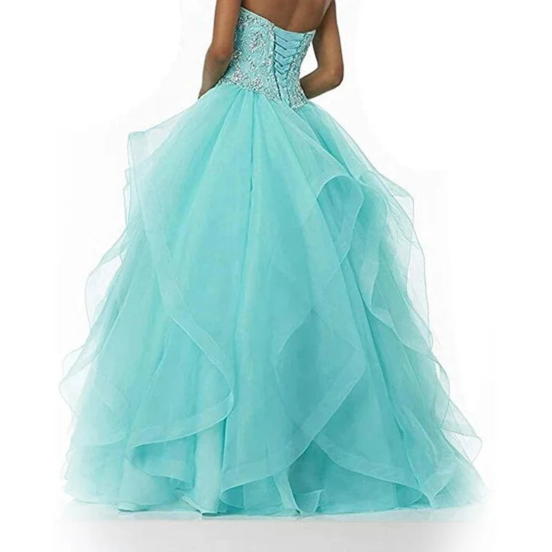Fluffy Veil Gown Sleeveless Sweetheart Quinceanera Dress
