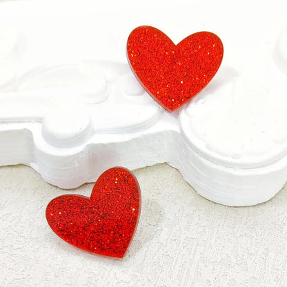 Glittery Heart Stud Earring