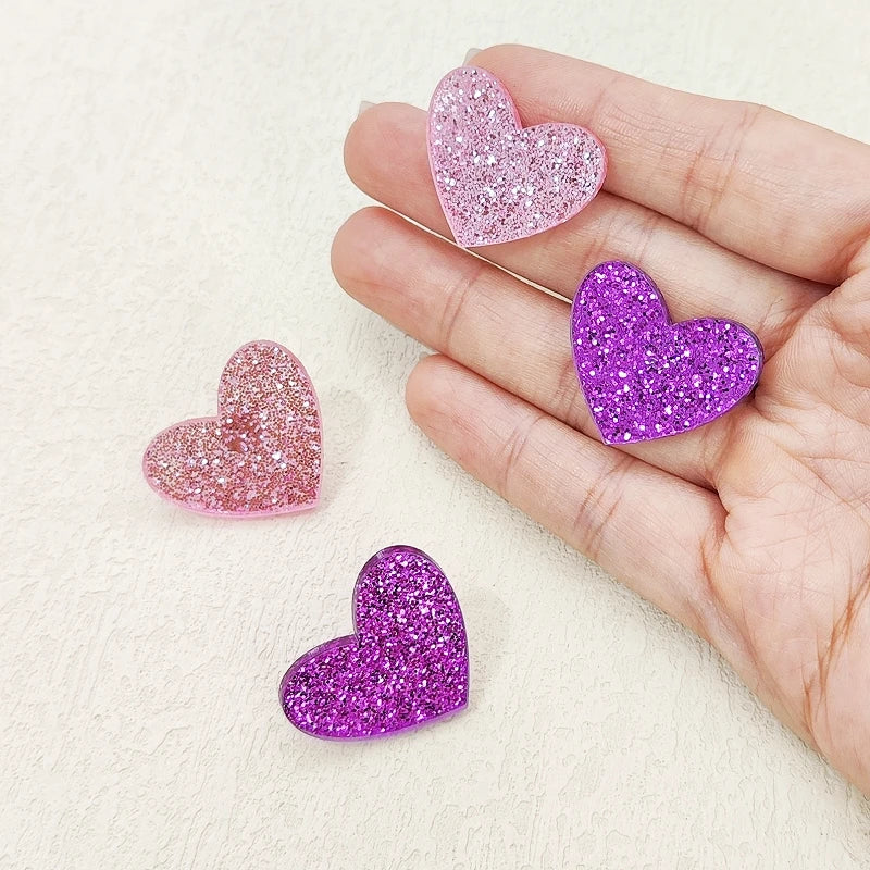 Glittery Heart Stud Earring