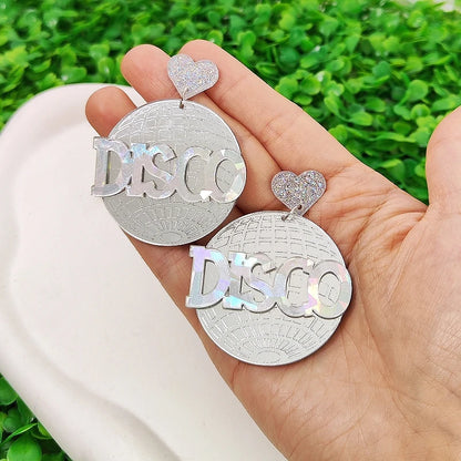 80s Disco Reflective Dangle Stud Earrings