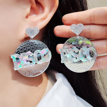80s Disco Reflective Dangle Stud Earrings