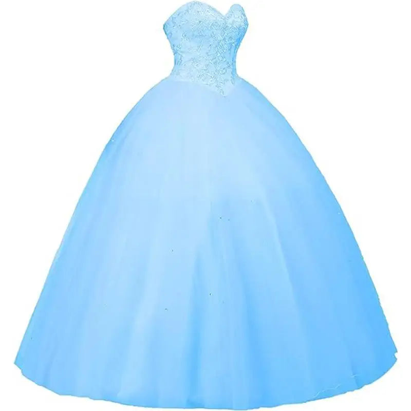 Sleeveless Long Fluffy Skirt Sequined Quinceanera Dress