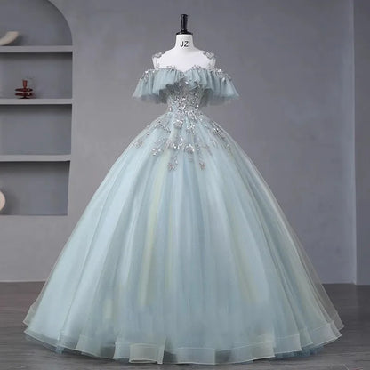 Elegant Ethnic Style Fluffy Veil Quinceanera Dress