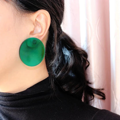 Round Dangle Stud Earrings