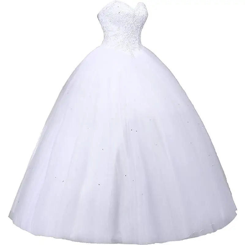Sleeveless Long Fluffy Skirt Sequined Quinceanera Dress