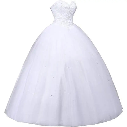 Sleeveless Long Fluffy Skirt Sequined Quinceanera Dress