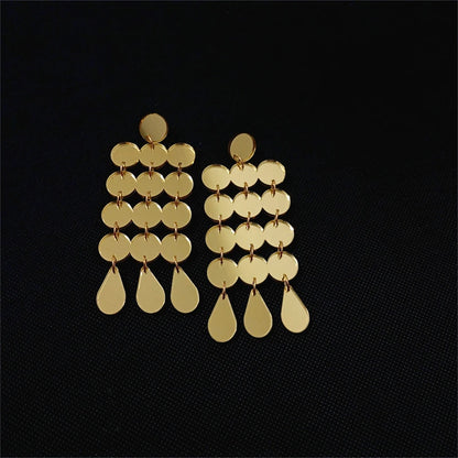 Dots Big Dangle Stud Earrings