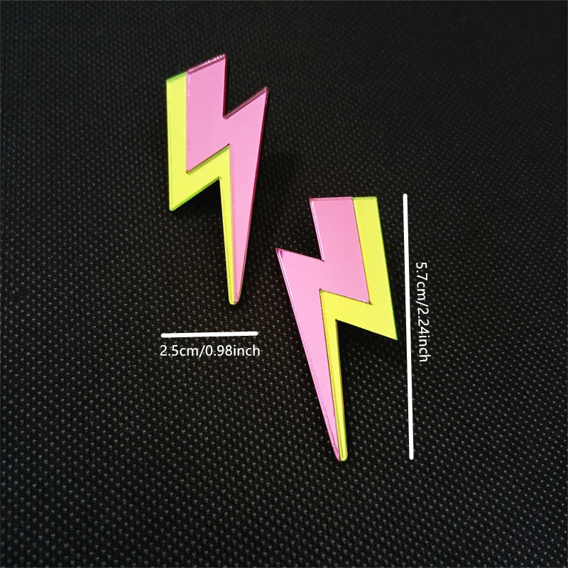 Bicolor Thunder Dangle Stud Earrings