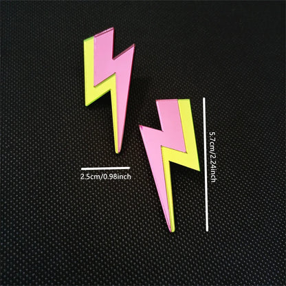 Bicolor Thunder Dangle Stud Earrings