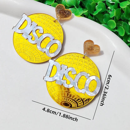 80s Disco Reflective Dangle Stud Earrings