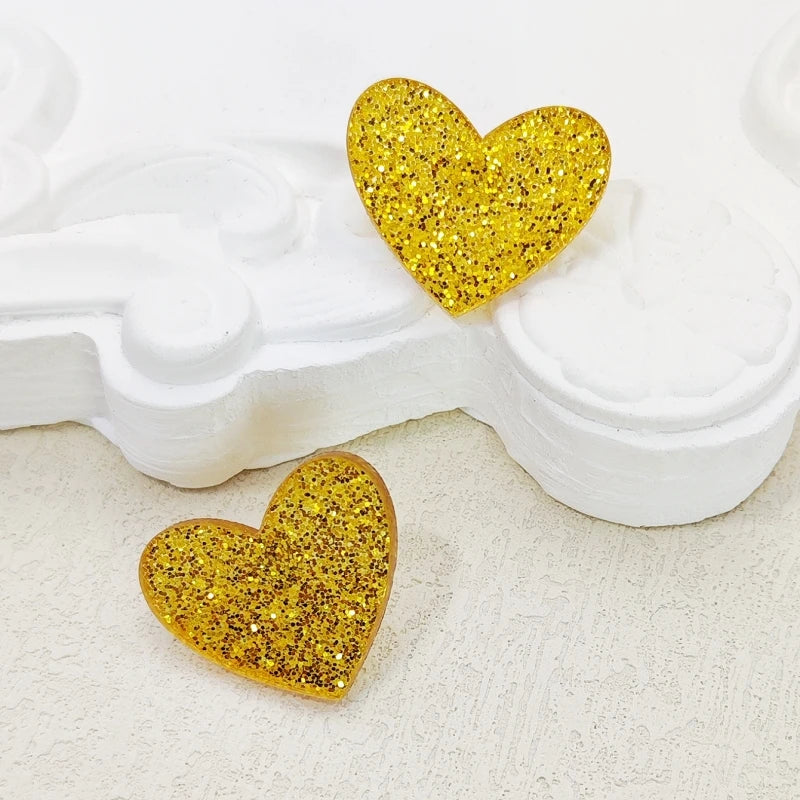 Glittery Heart Stud Earring