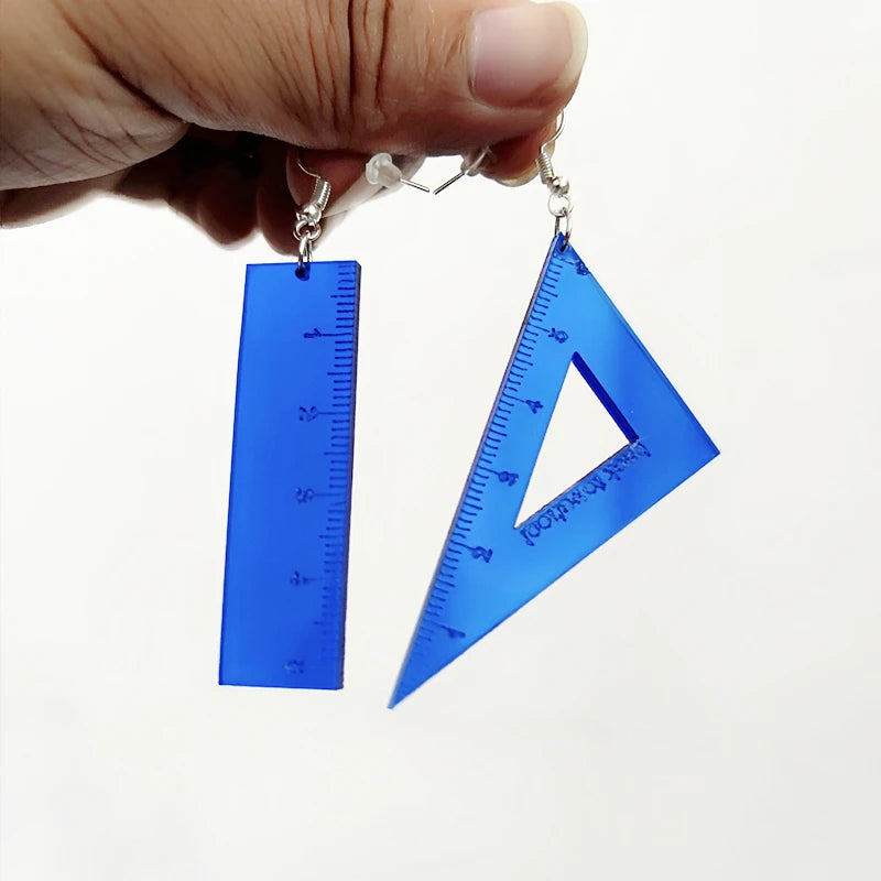 Ruler Dangle Stud Earrings