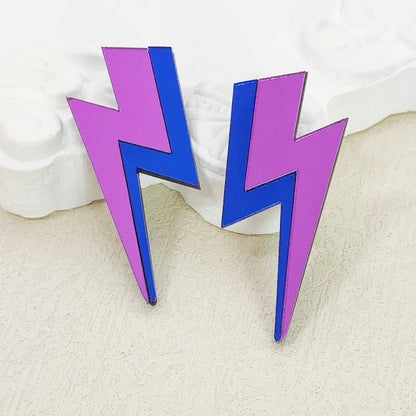 Bicolor Thunder Dangle Stud Earrings