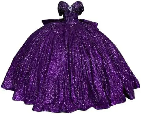 Cinderella Glittery Floor-Length Ball Gown Quinceanera Dress