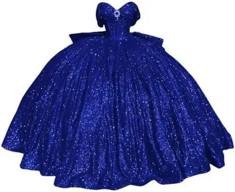 Cinderella Glittery Floor-Length Ball Gown Quinceanera Dress