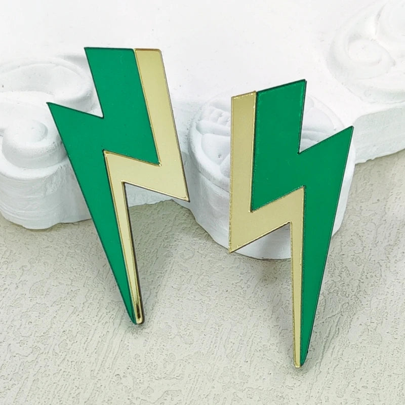Bicolor Thunder Dangle Stud Earrings