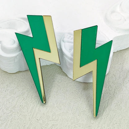 Bicolor Thunder Dangle Stud Earrings